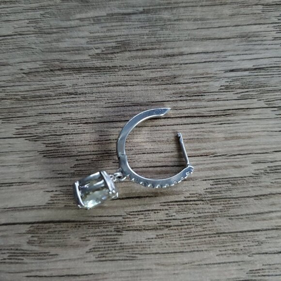 NWOT 3.24 Cttw White Moissanite Drop Earrings 14Kt White Gold Over Sterling - Picture 2 of 2